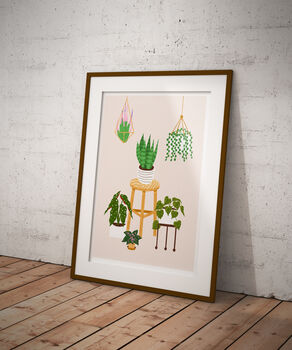 Paint Effect Plant Wall Art Poster, 2 of 3