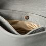 Dove Grey Ladies Large Soft Tassel Leather Saddlebag, thumbnail 4 of 8