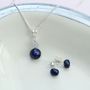 Blue Peacock Pearl Pendant With 6mm Stud Set, thumbnail 3 of 8