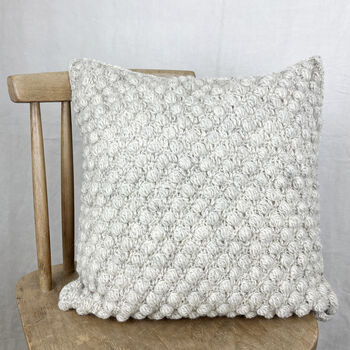 Fair Trade Chunky Boho Bobble Wool Cushion Cover 40cm, 10 of 12