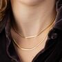 Gold Plated Flat Snake Chain Necklace, thumbnail 1 of 5