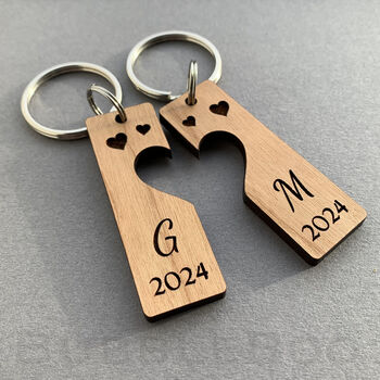 Couples Keyrings. Matching Personalised Key Fobs, 3 of 7