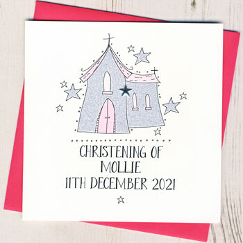 Personalised Sparkling Christening Card, 2 of 2