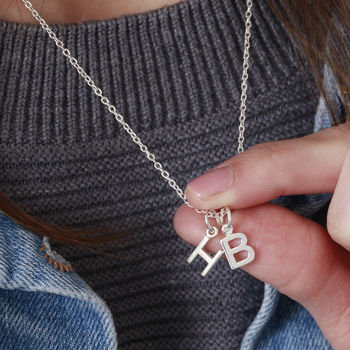 Sterling Silver Personalised Initial Charm Necklace, 5 of 10