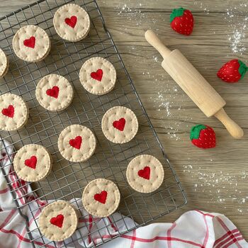 Felt Food Heart Jam Biscuit Set, 2 of 9