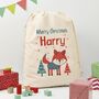 Personalised Festive Fox Christmas Sack, thumbnail 1 of 4