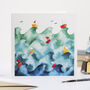 Seaside Sailboats Nautical Birthday Card, thumbnail 1 of 3