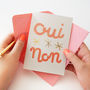 Oui, Non French Valentine's Card, thumbnail 1 of 3