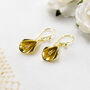 Gold Plated Sterling Silver Calla Lily Dangly Earrings, thumbnail 4 of 5