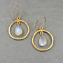 Hoop Earrings Moonstone And Gold, thumbnail 2 of 3