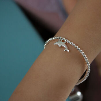 Dolphin Sterling Silver Ball Bead Bracelet, 3 of 11