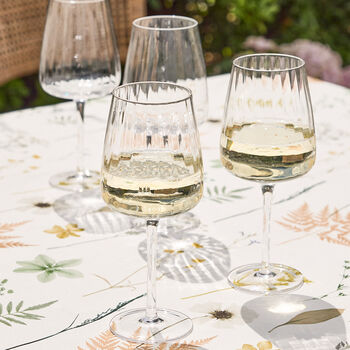 Set Of Four Ribbed Vintage Wine Glasses, 4 of 5