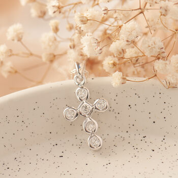 Cubic Zirconia Cross Necklace, 3 of 11