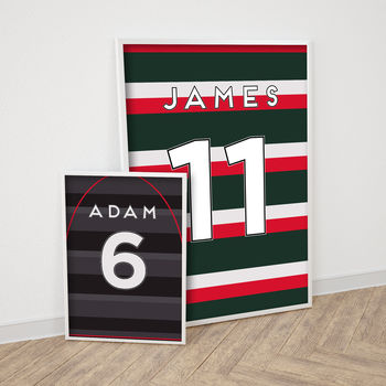 Personalised Rugby Shirt Print, Unframed, 2 of 5