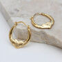 9ct Yellow Gold Patterned Heart Creole Hoop Earrings, thumbnail 1 of 3