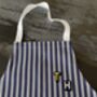 Navy Florence Stripe Cotton Linen Tea Towel, thumbnail 3 of 3