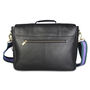 'Gabriel' Men's Leather Messenger Satchel Bag In Black, thumbnail 9 of 11