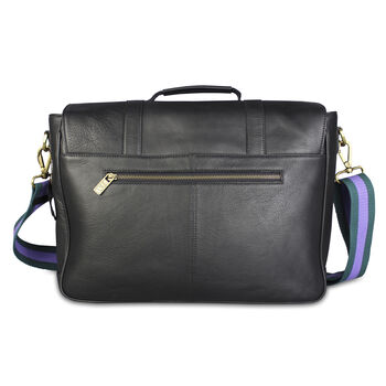 'Gabriel' Men's Leather Messenger Satchel Bag In Black, 9 of 11