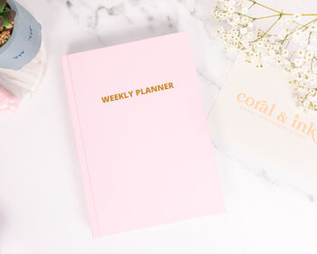 Undated Weekly Pink A5 Planner Notebook Diary, 7 of 8