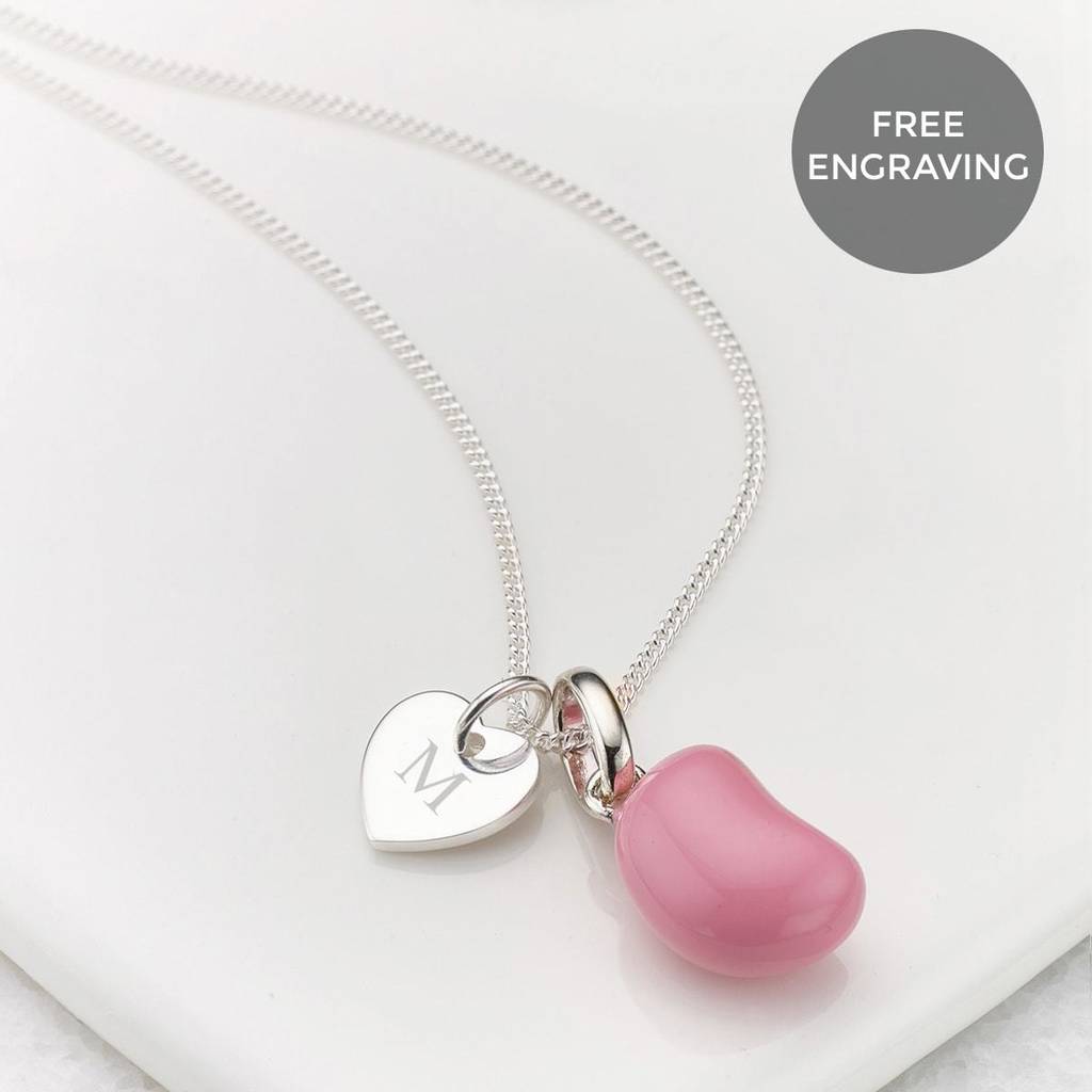 Personalised Strawberry Jelly Bean Heart Necklace By Molly Brown London