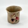 Elegant Footed Ceramic Cup Vase Petals Motive, thumbnail 3 of 11