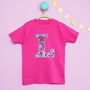 Liberty Fabric Personalised Sparkly Inital T Shirt, thumbnail 2 of 2