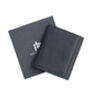 Men's Luxury Black Leather Wallet Flapover Design Trifold Rfid Protected Personalised, thumbnail 4 of 8