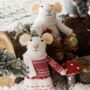 Felt Mr And Mrs Mouse In Christmas Jumpers, thumbnail 2 of 6