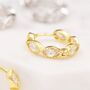 Dotted Marquise Cz Hoop Earrings Sterling Silver, thumbnail 7 of 11