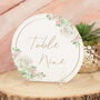 Pink And Gold Flowers Acrylic Wedding Table Sign, thumbnail 2 of 2