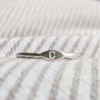Handmade Silver Initial Stacking Ring, 7 of 9