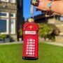 Sparkly Glass Telephone Box Bauble, thumbnail 1 of 4