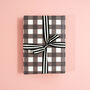 Luxury Black And White, Gingham Wrapping Paper, thumbnail 1 of 5