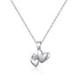 Mother And Daughter Linked Hearts Sterling Silver Necklace, thumbnail 3 of 4