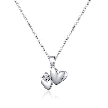Mother And Daughter Linked Hearts Sterling Silver Necklace, 3 of 4