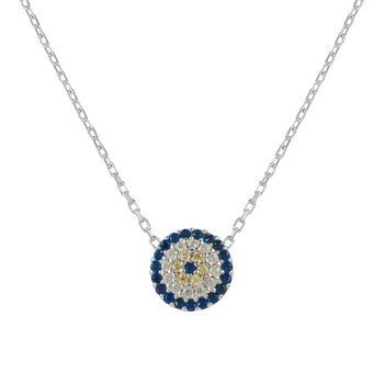 Evil Eye Plated Sterling Silver Necklace, 6 of 8