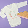 Personalised Floral Intial Babygrow Baby Gift, thumbnail 6 of 9