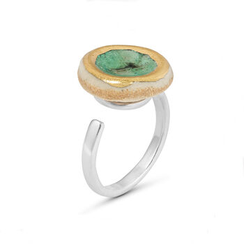 Small Round Emerald Reef Adjustable Ring, 2 of 4