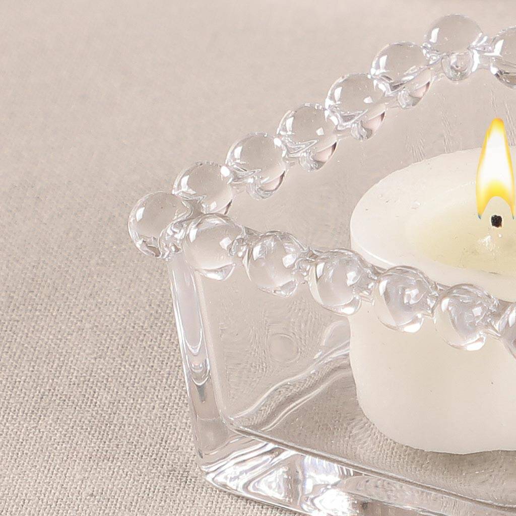 Three Beaded Glass Tea Light Candle Holders By Dibor