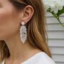 Statement Leaf Drop Earrings, thumbnail 4 of 5
