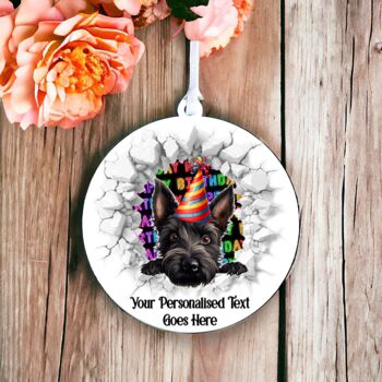 Personalised Scottish Terrier Birthday Break Through, 6 of 7