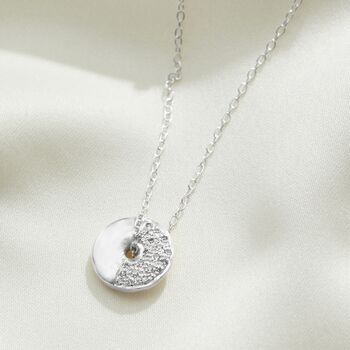 Moon Phase Necklace With Diamonds In Sterling Silver, 8 of 12