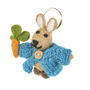 Rabbit In Cardigan Keyring Fair Trade Handmade Felt, thumbnail 1 of 2