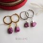 Ruby Crystal Hoop Earrings July Birthstone Jewellery, thumbnail 5 of 10