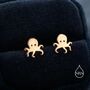 Sterling Silver Tiny Octopus Stud Earrings/Screw Back/Flat Back Earrings, thumbnail 7 of 12