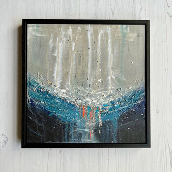 Sea Rain Framed Mixed Media Abstract Painting, 2 of 5