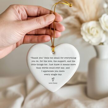 Personalised Thank You Heart Ceramic Keepsake, 4 of 5