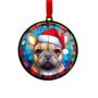 French Bulldog Tan In Santa Hat Suncatcher Decoration, thumbnail 5 of 6