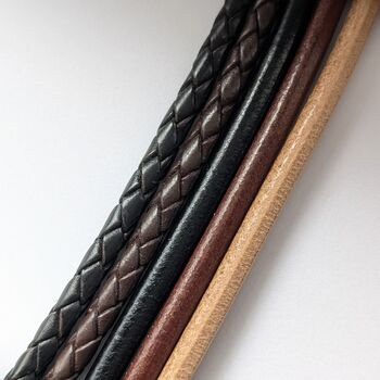 Mens Leather Necklace Engraved With A Christian Cross, 4 of 5