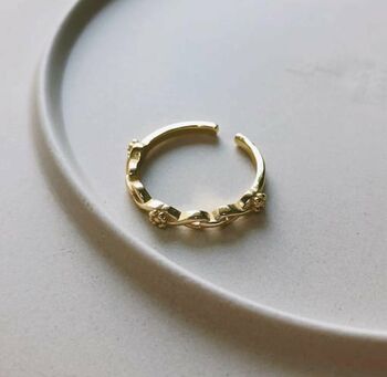 14 K Gold Chain Link Ring Set, 4 of 6